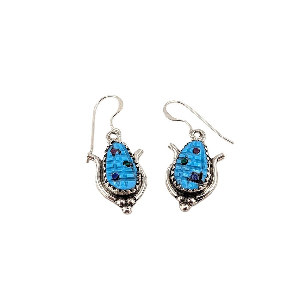 Zuni Earrings Native American Handmade Jewelry Corn Stalk Southwest Fashion *** - Picture 8 of 8